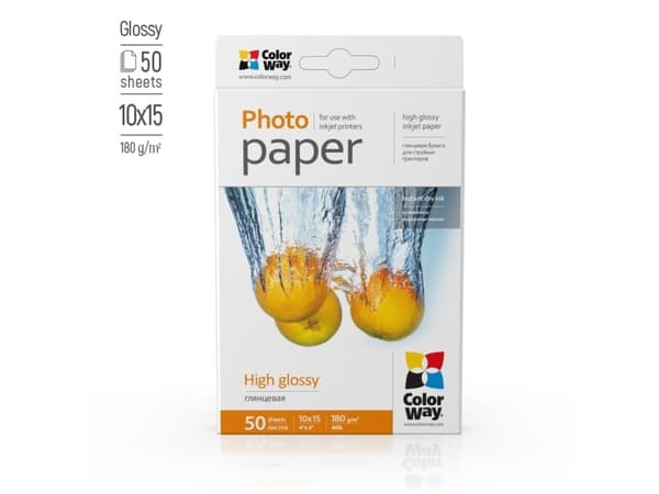 ColorWay - Høyblank - 100 x 150 mm - 180 g/m² - 50 ark fotopapir