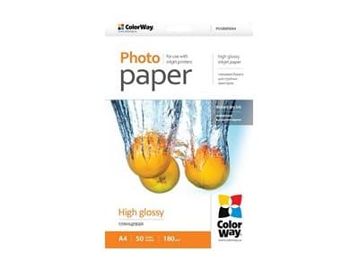 ColorWay - Högblank - A4 (210 x 297 mm) - 180 g/m² - 50 ark fotopapper