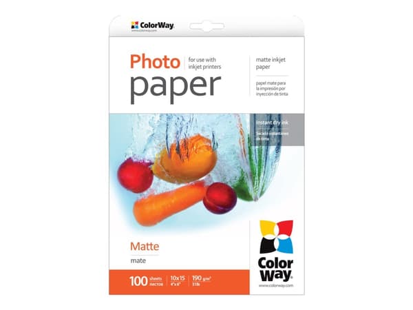 ColorWay - Matt - 100 x 150 mm - 190 g/m² - 100 ark fotopapper
