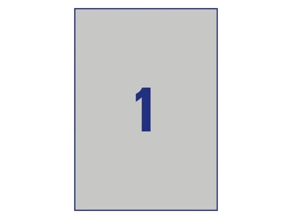 Avery L6013-8, Silver, Självhäftande skrivaretikett, A4, Polyester, laser, Permanent