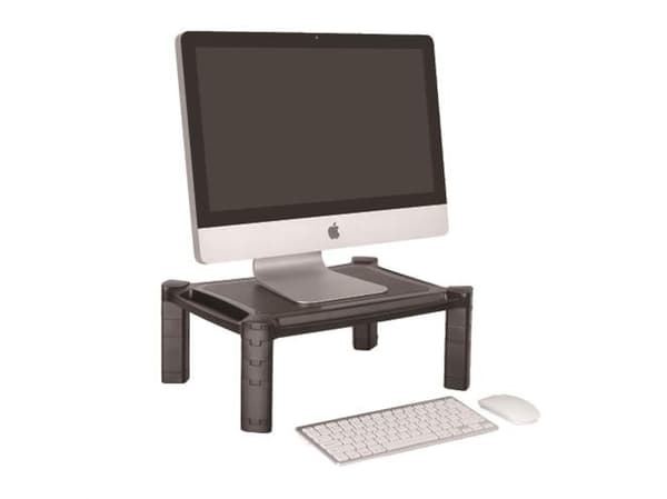 Techly Monitor Riser - Stativ - for skjerm / bærbar PC / skriver - plast - svart - skjermstørrelse: 33-81,3 cm (13 in-32 in)