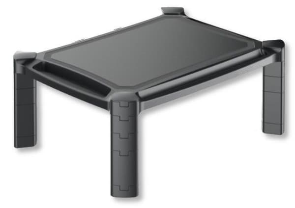 Techly Monitor Riser - Stativ - for skjerm / bærbar PC / skriver - plast - svart - skjermstørrelse: 33-81,3 cm (13 in-32 in)
