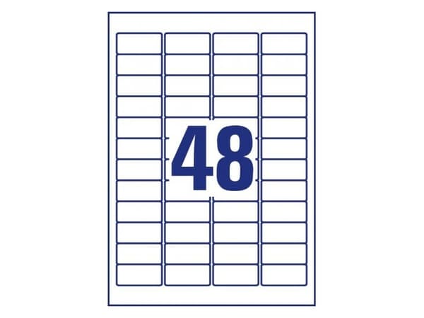 Avery Zweckform L4778-8, Avrundet rektangel, Permanent, DIN A4, Polyester, Matt, Laser