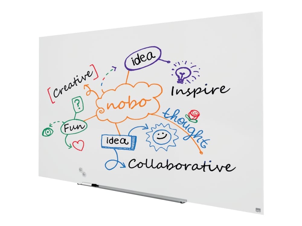 Nobo Diamond - Whiteboard-tavla - väggmonterbar - 1883 x 1059 mm - tempererat glas - magnetisk - vit