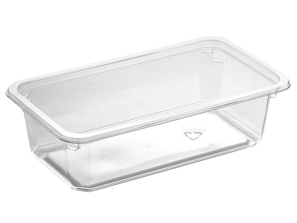 Plastbakke Kageboks K2182-1F 1-rum 640 ml 180x100x50 mm RPET Klar,608 stk/krt