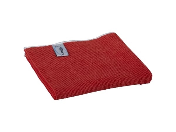 Mikrofiberklud Vikan Basic rød 32x32cm 5stk/pak