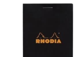 Notesblok Rhodia A7 linjeret m/80 ark, sort