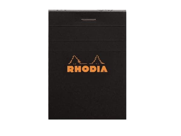 Notesblok Rhodia A7 linjeret m/80 ark, sort