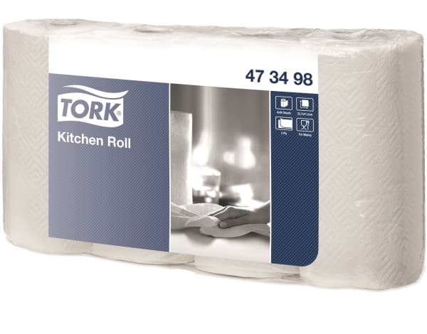 Köksrulle Tork Plus 2-lagig 20,4 m vit,5 pk x 4 Rl/krt