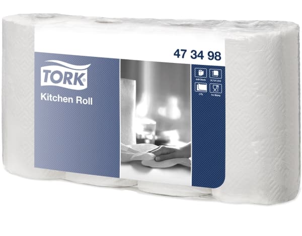 Köksrulle Tork Plus 2-lagig 20,4 m vit,5 pk x 4 Rl/krt