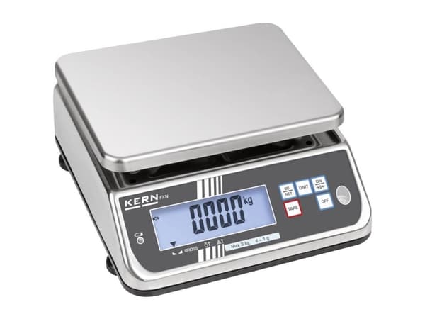 Kern FXN 30K-3N Bordsvåg Vägningskapacitet: 30 kg Avläsningsnoggrannhet: 5 g Batteridrift Flerfärgad