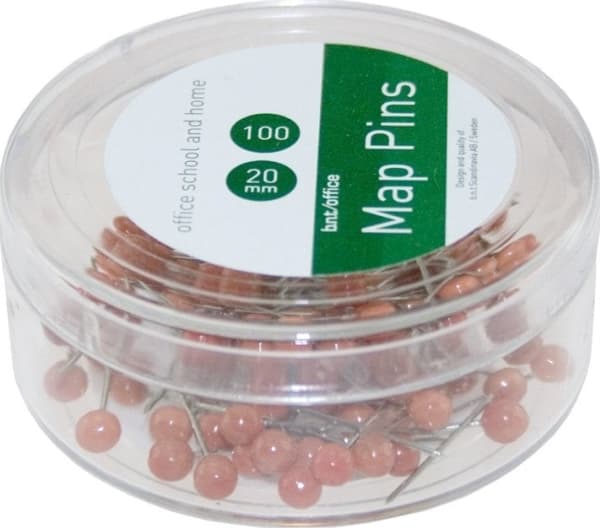 Kortnåle 4 mm x 20 mm rød - (100 stk.)