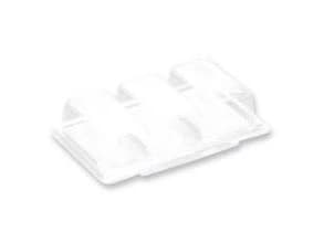 Smørrebrødsbakke 3-rum 240x147x45 mm RPET Klar,4 pk x 44 stk/krt