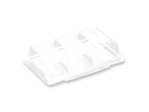Smørrebrødsbakke 3-rum 240x147x45 mm RPET Klar,4 pk x 44 stk/krt