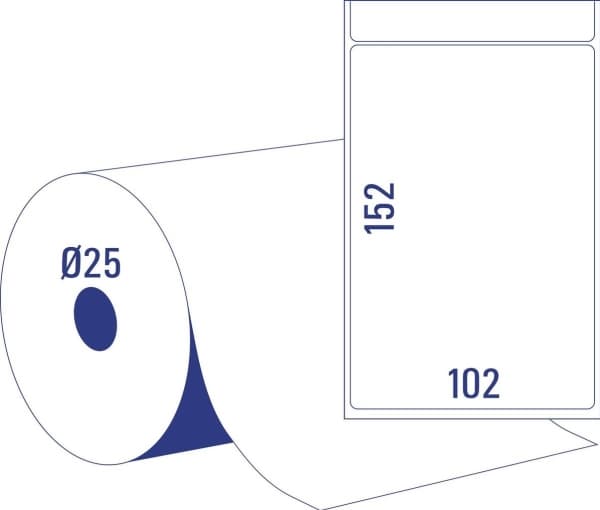 Avery TD8050-25, Hvit, Selvklebende skriveretikett, Papir, Trermisk overføring, Permanent, Avrundet rektangel