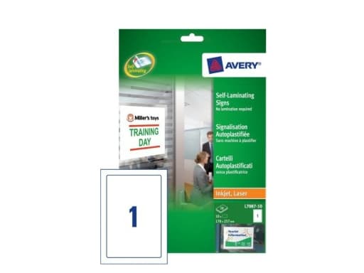 Avery - Polyester - lim - vit, glättat - 170 x 257 mm 10 etikett (er) (10 ark x 1) etiketter