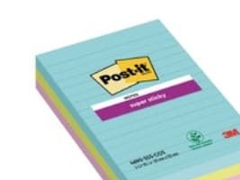 Post-it® Super Sticky Notes Cosmic, 3 linjerede blokke, 101 mm x 152 mm