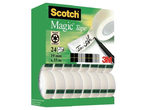 Scotch Magic, 33 m, Gjennomsiktig, Akryl, Plast, Matte, 2,54 cm, 19 mm