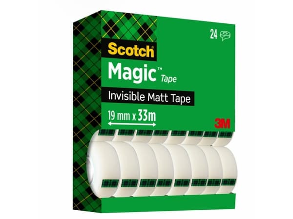Scotch Magic, 33 m, Gjennomsiktig, Akryl, Plast, Matte, 2,54 cm, 19 mm