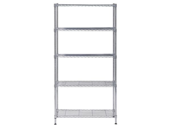 Reol Alba chrome stål med 5 hylder medium