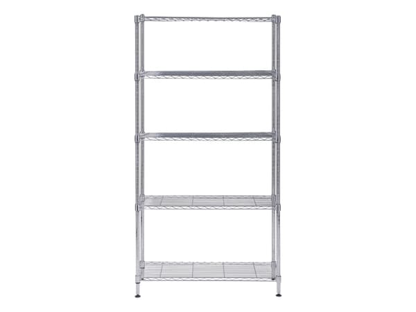 Reol Alba chrome stål med 5 hylder medium