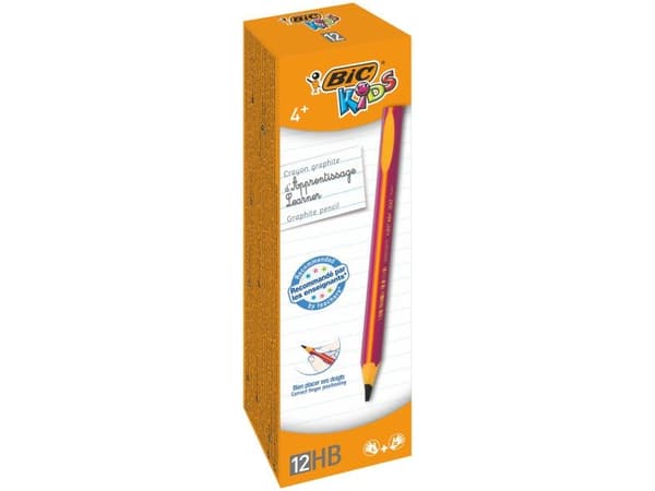 Blyant BIC® Kids Learner Jumbo, pink/gul - (12 stk.)