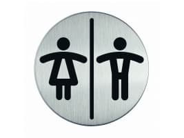 Symbolskilt Durable WC dame/herre Ø83 mm metal piktogram