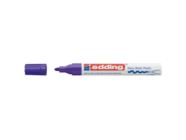 edding 750 gloss paint - Markør - permanent - for glass, metall, plast - fiolett - fargeblekk - 2-4 mm