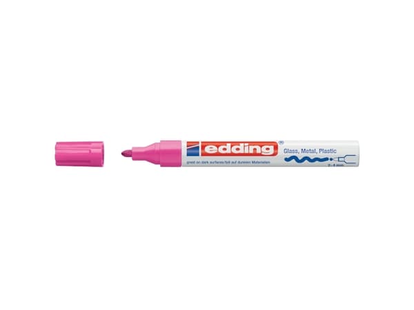 Edding 750, Rosa, Rosa, Hvit, 1 farger, Projektil spiss, Rund, 2 mm