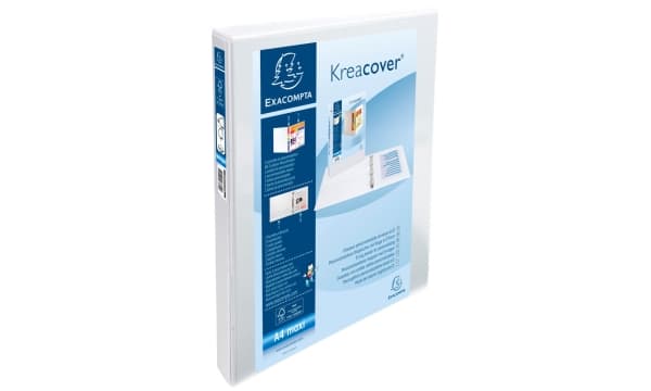 Indstiksringbind Exacompta Kreacover, A4+, ryg 38 mm, hvid