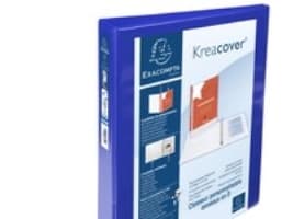 Indstiksringbind, Exacompta Kreacover, A4+, 4 D-ringe 30 mm, ryg 47 mm, blå