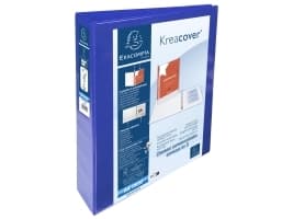 Indstiksringbind, Exacompta Kreacover, A4+, 4 D-ringe 40 mm, ryg 64 mm, blå