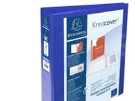 Indstiksringbind, Exacompta Kreacover, A4+, 4 D-ringe 40 mm, ryg 64 mm, blå