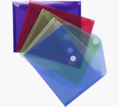 Exacompta 56720E, Envelope folder, A5, Polypropylen (PP), Blå, Grønn, Lilla, Rød, Gjennomsiktig, 2 mm, Frankrike