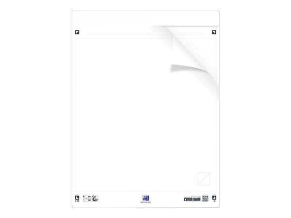 Oxford SmartChart - Flip-over-paperi - 600 x 800 mm - 20 arkkia - valkoinen - tavallinen - 6 reikää - 6 reikää