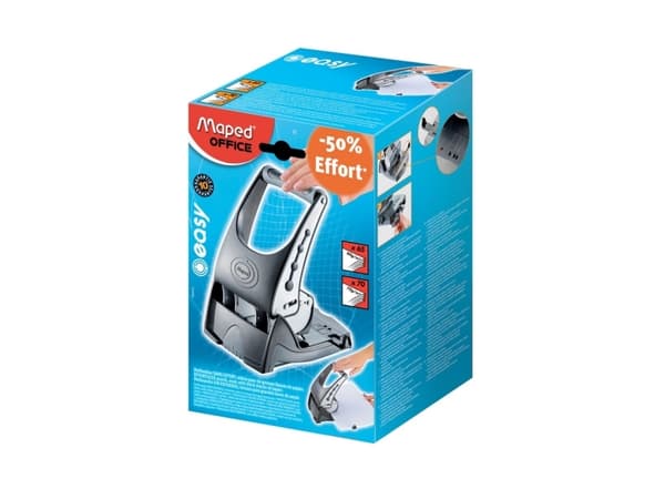 Hulapparat Maped Easy, 2 huller, grå metal