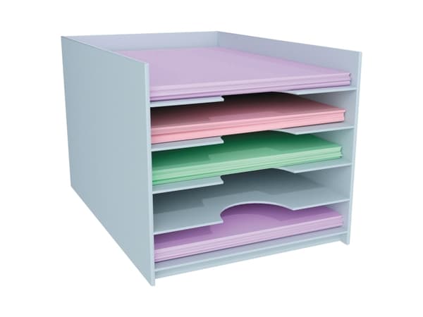 Organiser Paperflow A4 med 5 rum grå