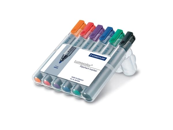 Staedtler 356 WP6, 6 kpl, Musta, Sininen, Vihreä, Oranssi, Punainen, Violetti, Harmaa, Polypropeeni (PP), 2 mm