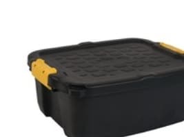 Opbevaringskasse, Strata Heavy Duty med låg, sort, 24 L