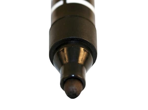 Markeringspenna svart rund spets 2-3 mm. Permanent alkoholbaserad, giftfri penna för märkning av alla typer av ytor. Hölje i ABS-plast.