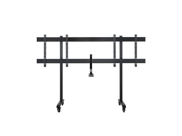 B-TECH BT8506 - Vogn - for LCD-visning / berøringsskjerm - svart fot med krommede stenger - skjermstørrelse: fra 65" - monteringsgrensesnitt: 1100 x
