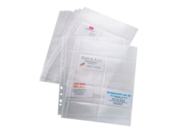 Sigel - Visitkortsida - för 90 x 58 mm - kapacitet: 200 kort - transparent