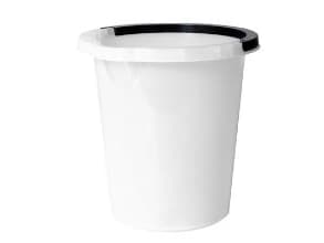 Hink 5 ltr rund med handtag vit,5 st/krt