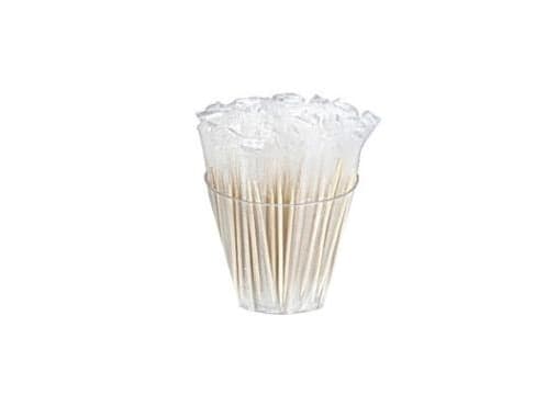 Tandstik 65 mm Spids i begge ender Enkeltpakket Træ i Cellofan,25 pk x 1000 stk/krt