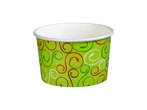 Isbæger 120/160 ml 4 oz Ø79x43 mm Pap Green twiddle,20 ps x 50 stk/krt