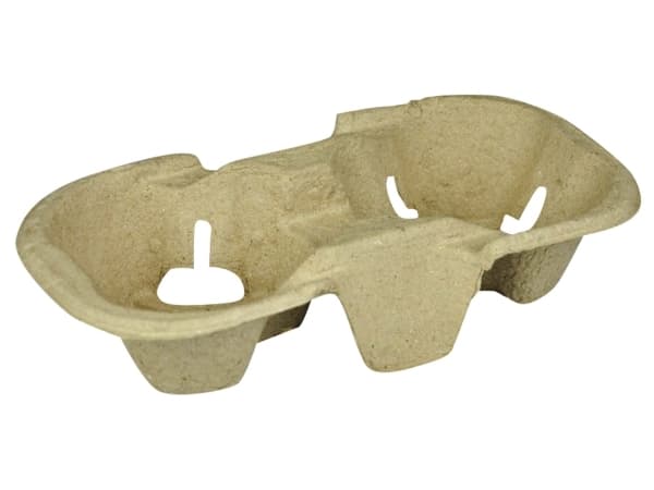 Kopholder Bakke 215x108x42 mm Pap Natur til 2 bægre,6 ps x 90 stk/krt