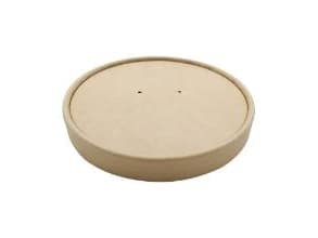 Paplåg Ø115 mm Plast på indersiden Brun til Soup-To-Go Papbæger 95 cl,20 ps x 25 stk/krt
