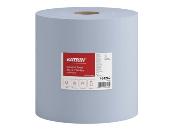 Aftørringsrulle Katrin Classic Industrirulle 3-lag 38 cm x380 m Blå,1 Rl