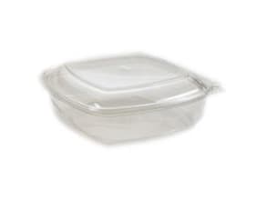 Plastbakke SquarePac 750 ml 179x174x50 mm Hængslet låg APET Klar,75 stk/pk
