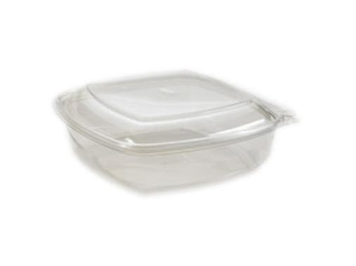 Plastbakke SquarePac 750 ml 179x174x50 mm Hængslet låg APET Klar,75 stk/pk